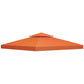10' x 10' Square 2-Tier Gazebo Canopy Replacement Top Cover Outdoor Garden Sun Shade, Orange