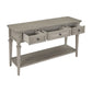Classic Retro Console Table with 3 Drawers, Open Shelf, Vintage Metal Handles, Perfect for Entryway, Living Room, 50" L x 15" W x 30" H, Gray