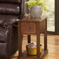 Breegin - Brown - Chair Side End Table - Removable Tray