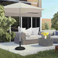 55 lbs Cement Round Umbrella Base Holder 20" Heavy Duty Parasol Stand for Patio, Outdoor, Backyard, Black