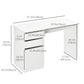 Modern Computer Desk, Home Office Desk for Study, Writing Workstation with Storage Drawer and Cabinet for Living Room, White