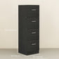 4-Drawer Vertical Filing Cabinet with Lock - Black
