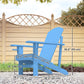 Classic Adirondack Chair, Muskoka Chairs, Garden Deck Chair with Cup Holder for Patio, Indoor, Backyard, Blue