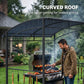 7' x 5' BBQ Grill Gazebo Tent, Garden Grill Canopy with Steel Frame and Hooks, Outdoor Sun Shade, Grey