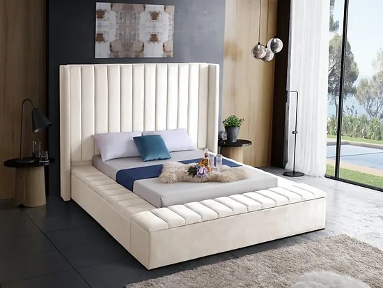 Selene Tufted Platform Bed with Storage