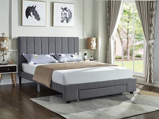 Cambridge White Platform Bed with Storage