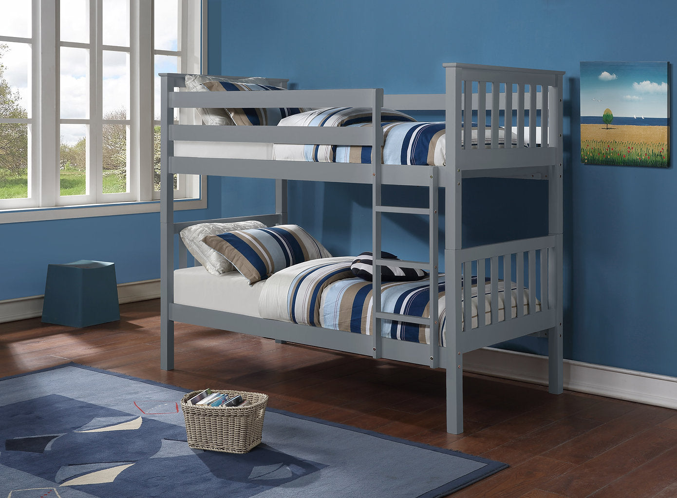 Harmony Grey Single over Single Bunk Bed - Solid Wood