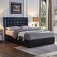 Celestial Black Tufted Bed with LED & Storage