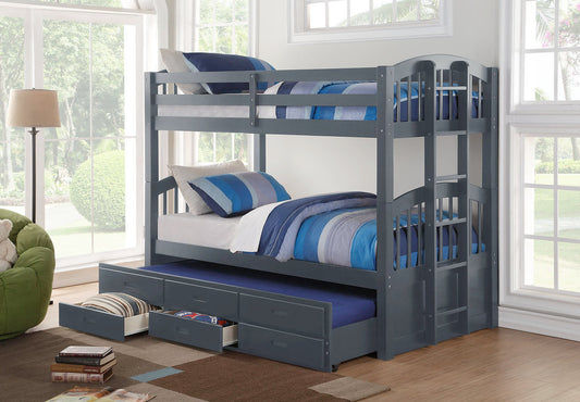 Horizon Grey Single over Single Bunk Bed - Solid Wood