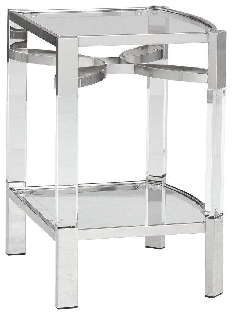 Chaseton - Clear / Silver Finish - Accent Table - Forward Furniture