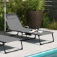 Folding Chaise Lounge with Reclining Back, 25.6" x 74" x 14.2", Grey