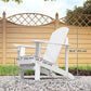 Classic Adirondack Chair Muskoka Chair, Garden Deck Chair with Cup Holder for Patio, Indoor, Backyard, White