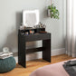 Makeup Vanity Desk with LED Mirror and Drawers - Black