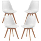 Dining Chairs Set of 4 with PU Leather Cushion - White