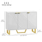 TV Stand Cabinet with Adjustable Shelves - White