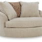 Steelwater Retreat - Oversized Swivel Accent Chair - Latte