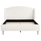 Hazel Queen Bed Frame with Soft Boucle Wingback Headboard, Upholstered Platform Bed with Wood Slats, 86.5'' L x 68'' W x 45.5'' H, White