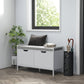 Cushioned Shoe Storage Bench - White