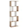 5-Tier Geometric Bookcase Room Divider - White