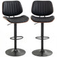 Bar Stools Set of 2, Swivel Counter Height Barstools with Back, Adjustable Height, Black
