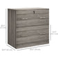 2 Drawer File Cabinet with Lock, Office Filing Cabinet, Hanging Bar for Letter Size, Home Office, Grey