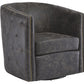 Brentlow - Swivel Accent Chair - Distressed Black