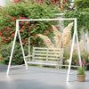 Metal Swing Stand Swing Frame, Hanging Chair Stand Only, 528 LBS Weight Capacity, for Backyard, Patio, Lawn, White