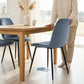 Dining Chairs Set of 4, Upholstered Dining Room Chairs with Steel Legs, Modern Kitchen Chair for Dining Room, Light Blue