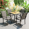 Patio Chairs Set of 4 with Armrest and High Backrest, for Backyard, Balcony, Porch, Poolside, Deck, Garden, Brown