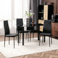 5-Piece Glass Dining Table Set for 4 - Black