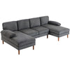U-Shaped Sectional Sofa with Double Chaise - Dark Grey