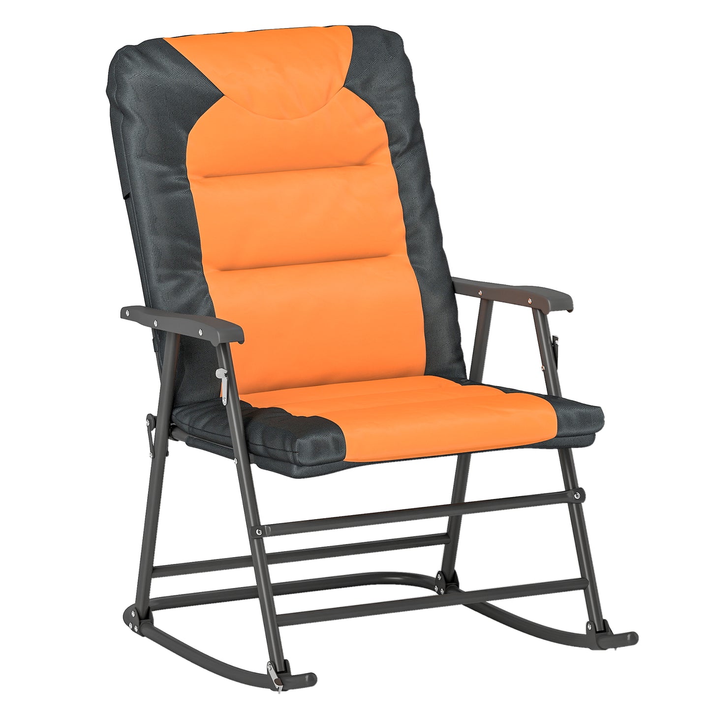 3-Piece Outdoor Foldable Rocking Chair Set, Orange