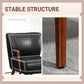 Accent Chair, Modern Armchair, Faux Leather Upholstered Living Room Chair with Wood Legs and Wide Padded Seat, Black