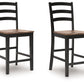 Wildenauer - Brown / Black - Barstool (Set of 2)