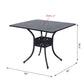 36" Patio Dining Table, Outdoor Bistro Table with 2" Umbrella Hole, Cast Aluminum Frame, For Garden, Balcony, Black
