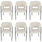 6-Piece Corduroy Side Chair Set with Ergonomic Curved Back, Modern Lounge Chair Set for Living Room, 30.5" L x 21.5" W x 19.5" H, Beige