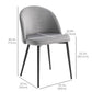 Modern Dining Chairs, Mid-Back Velvet-touch Upholstery Side Chair, Table Chair for Living Room, Dining Room, Grey, Set of 4