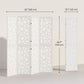 4 Panel Room Divider, 5.6 FT Lightweight Folding Privacy Screen with Geometric Pattern for Living Room, Bedroom, White