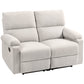 2 Seater Reclining Sofa, Loveseat Recliner Sofa with Footrest and Split Backrest, for Home Theater, Living Room, Cream White