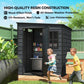 Outdoor Storage Shed with Lockable Door, Garden Shed with Vents and Windows for Backyard, Dark Grey