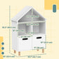 3 Tier Kids Bookshelf with Two Drawers, for Bedroom, Kids Room, White
