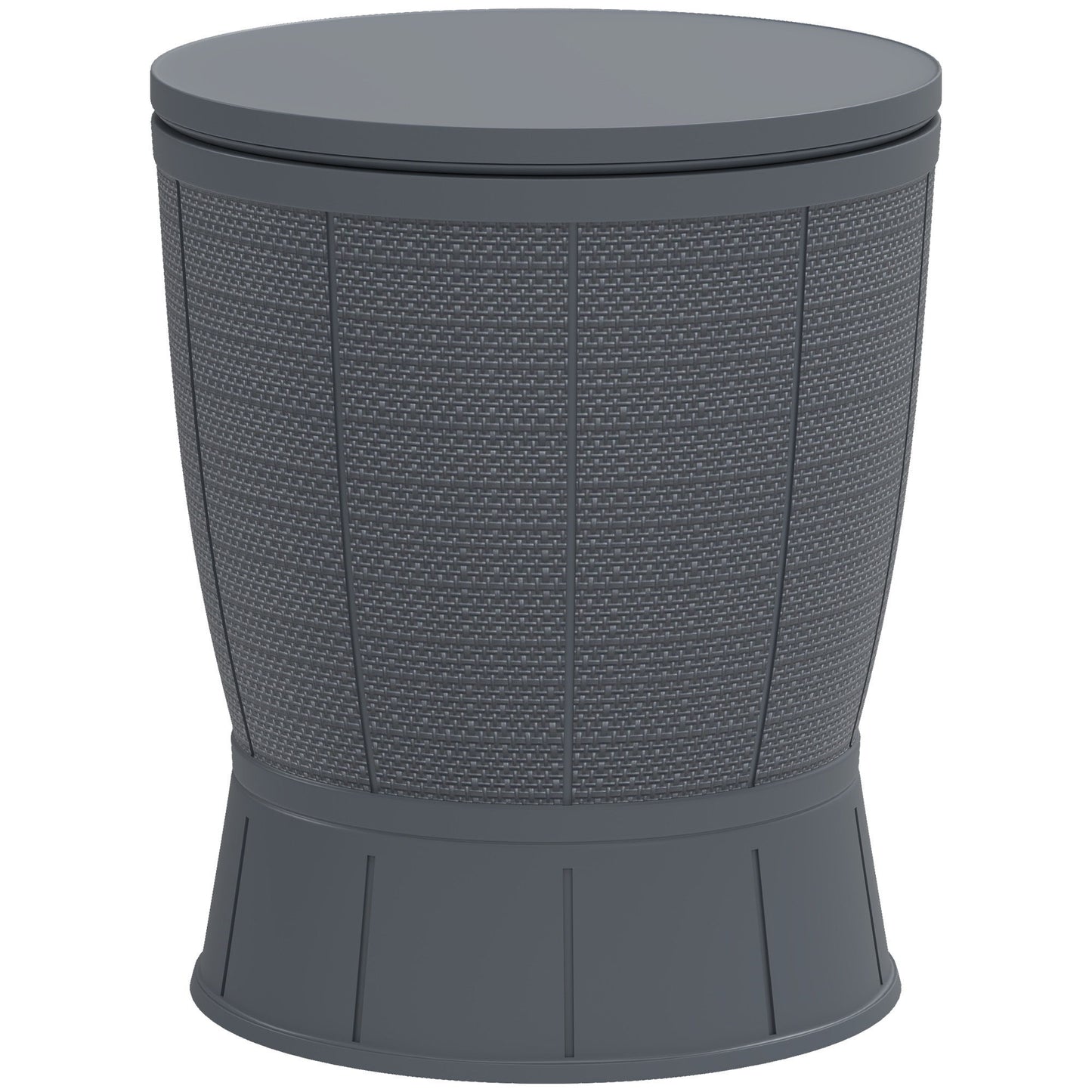 11 Gallon Patio Cooler Side Table, Outdoor Cooler Bar Table with Height Adjustable Top, Drainage Plug, Grey