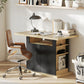 Kitchen Island Dining Table with Storage Cabinet, Large Tabletop for 4 People, 4-Door Cupboard & Shelves, Black
