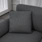 L-Shape Sofa, Modern Sectional Couch with Changeable Chaise Lounge, Pillows and Wooden Legs for Living Room, Dark Grey