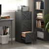 3 Drawer File Cabinet with Silent Slides, Vertical Farmhouse Filing Cabinet Fits Letter/A4 Size Home Office, Black