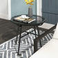 Rattan Side Table, Round Outdoor Table, with Round PE Rattan and Tempered Glass Table Top for Patio, Garden, Black