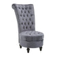 45" Tufted High Back Velvet Accent Chair - Ash Grey