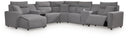 7 Pc. Power Reclining Sectional With LAF Press Back Power Chaise And Audio Console