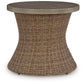 Laguna Heights - Round End Table With Umbrella Option - Beige