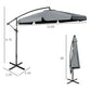 11FT Offset Hanging Patio Umbrella Cantilever Umbrella with Easy Tilt Adjustment, Cross Base and 8 Ribs for Backyard, Poolside, Lawn and Garden, Dark Grey